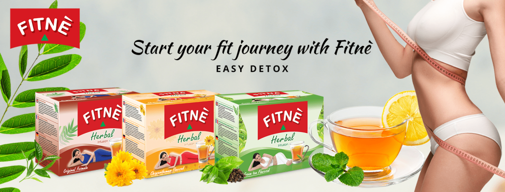 Gamme complète de thé Fitne Herbal de Thaïlande : infusion détox originale (vert), aux fruits rouges (rouge) et chrysanthème (jaune) pour le drainage et la minceur.